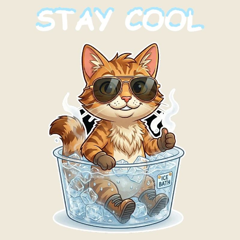 Chaton au bain de glace : Restez au frais