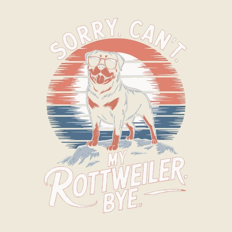 Rottweiler avec des lunettes de soleil dicton vintage