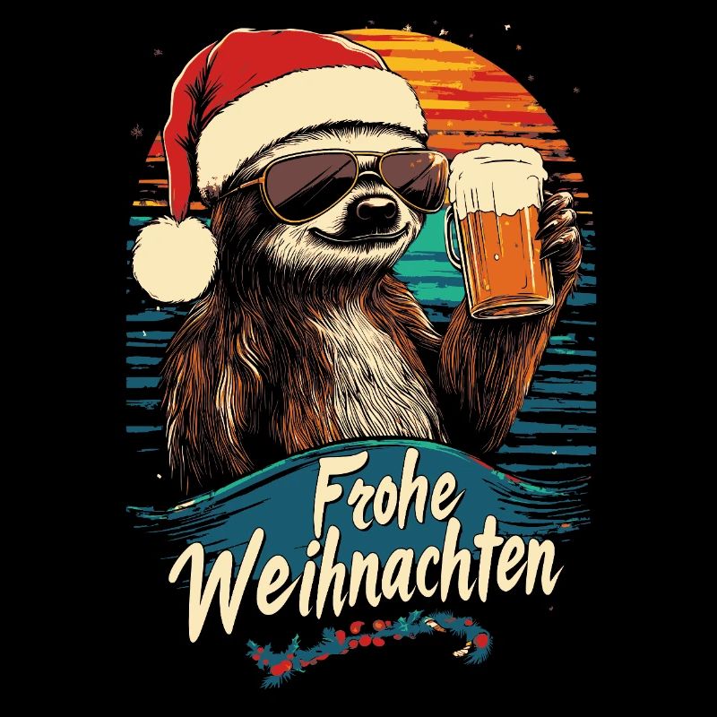 Faultier Weihnachten Bier