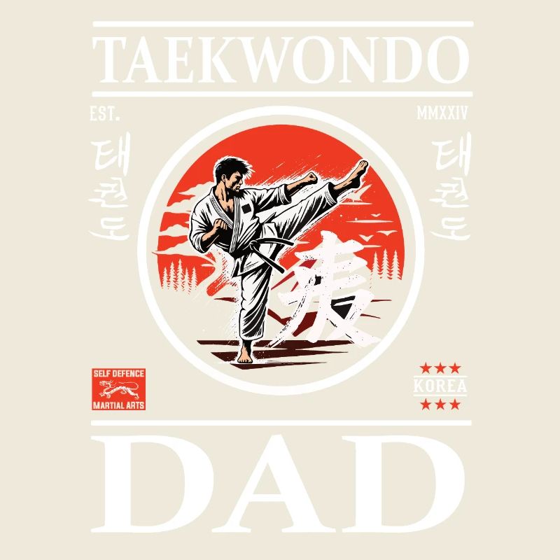 Taekwondo Dad Design mit Kampfsportler