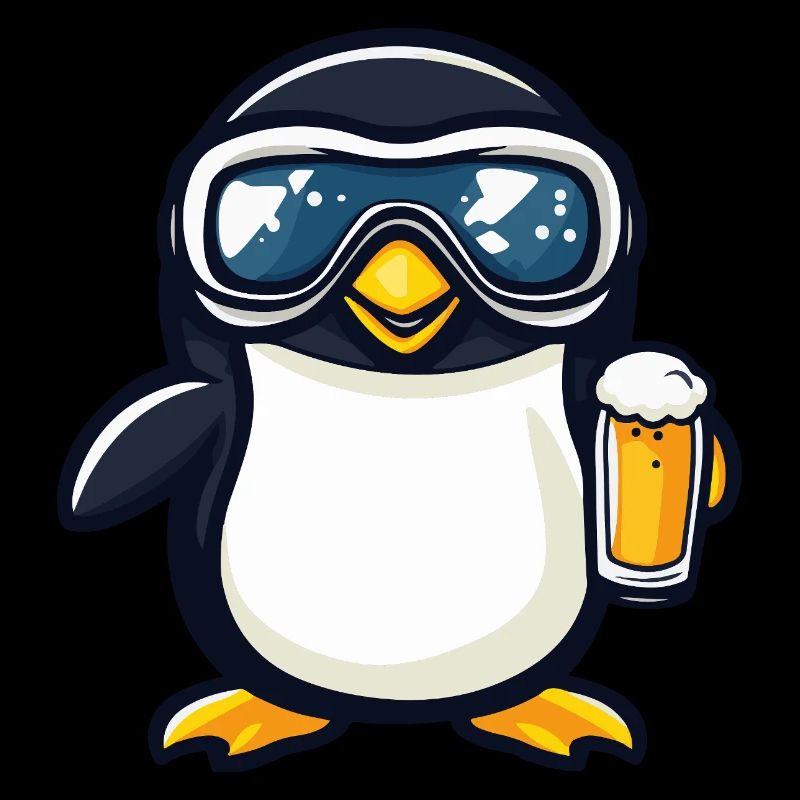 Penguin Après Ski Beer Comic