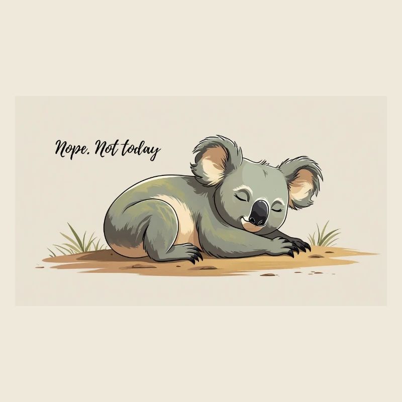 süßer schlafender Koala mit lustigem Spruch