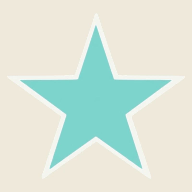 Turquoise star with white border