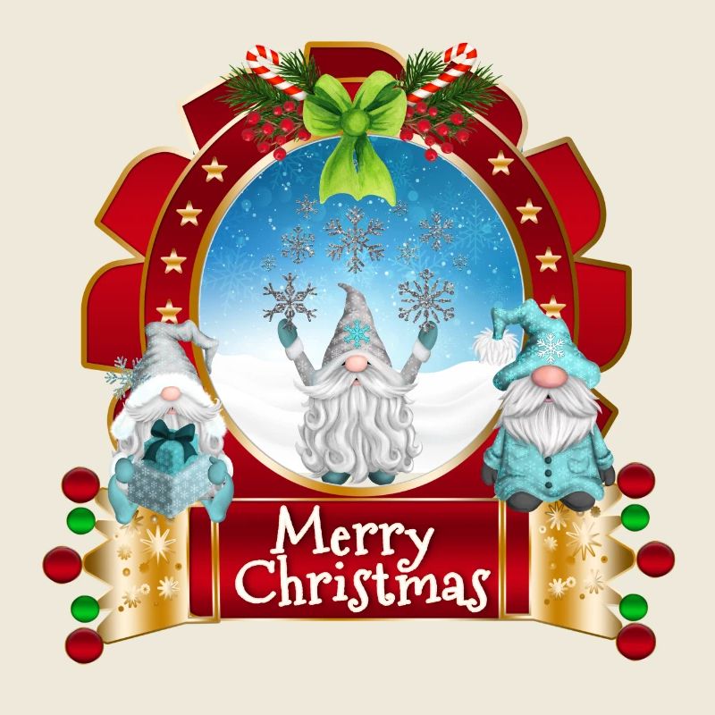 Joyeux Noël Gnome Trio Snowframe