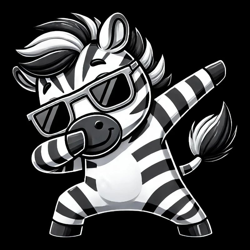 Cooles Zebra Dab Cartoon mit Sonnenbrille