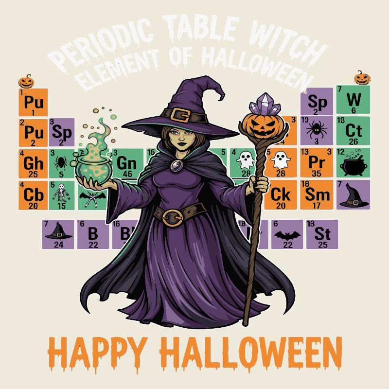 Halloween Witch and Periodic Table Design