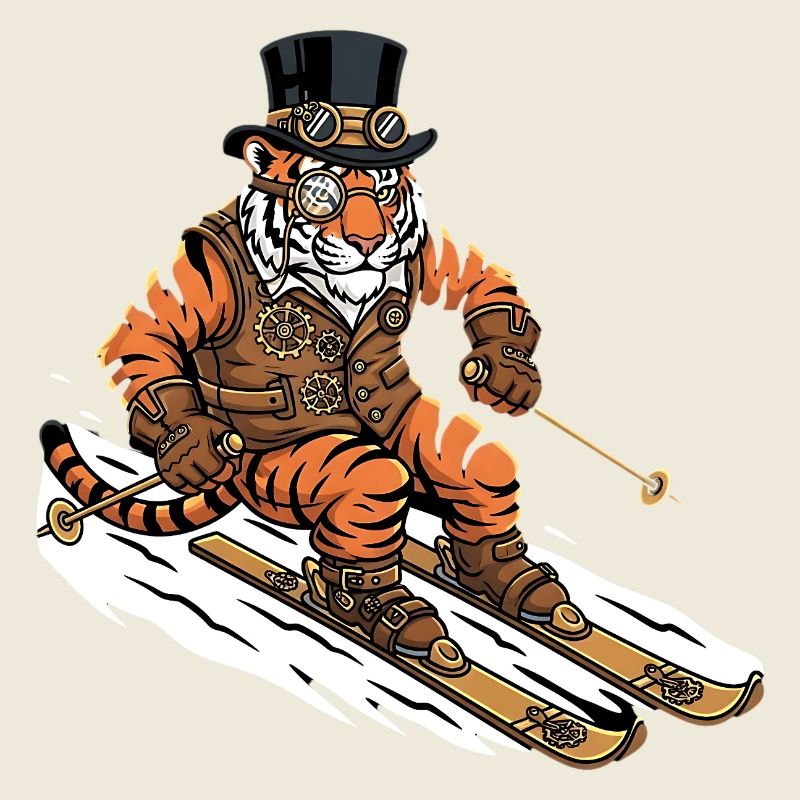 Steampunk Tiger Skier Piste des Alpes