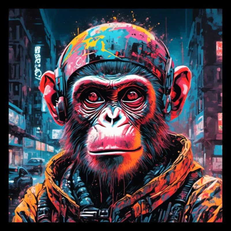 Cyberpunk-Affe