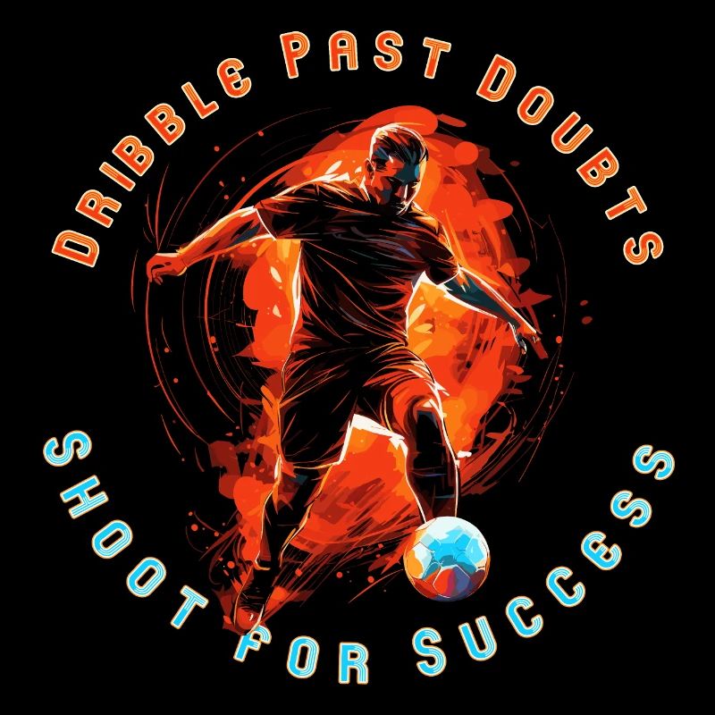 Soccer Striker In Action, Motivational Quote