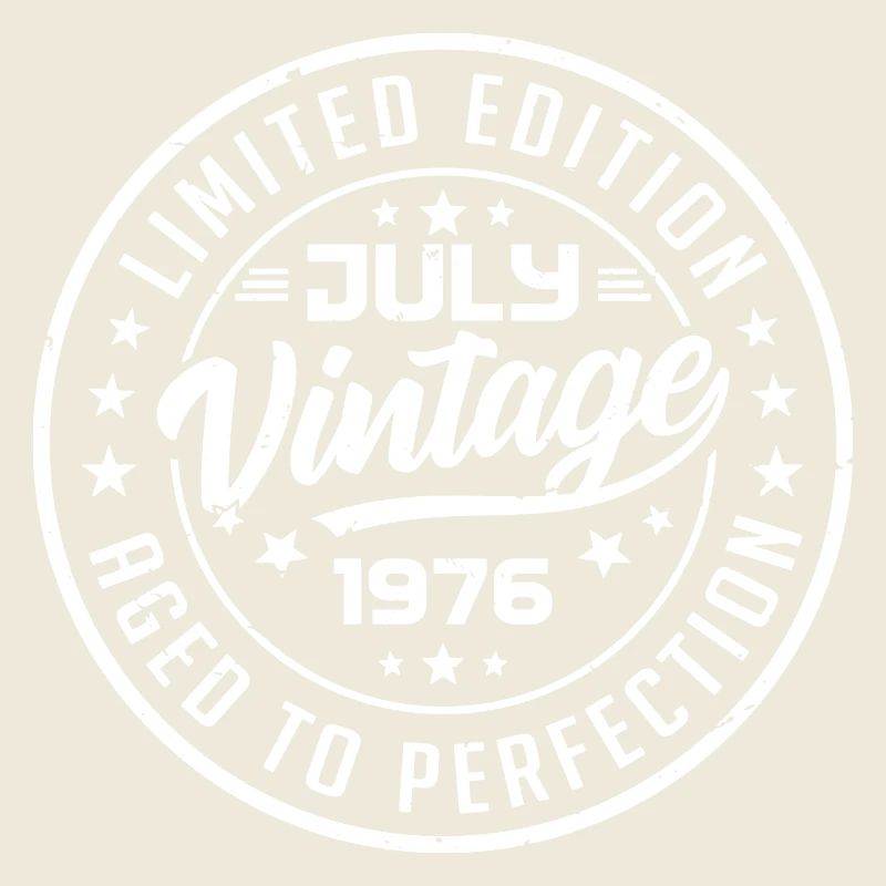 Hergestellt im Juli 1976 Vintage Jubiläum 1976