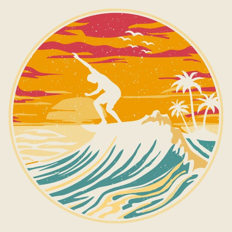 Beach Surfing Surfboard Vintage Surfer Beach Surf