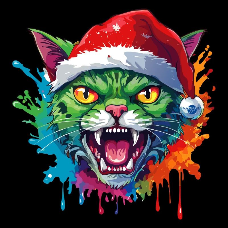 13 gouttes de couleur du Père Noël chat zombie