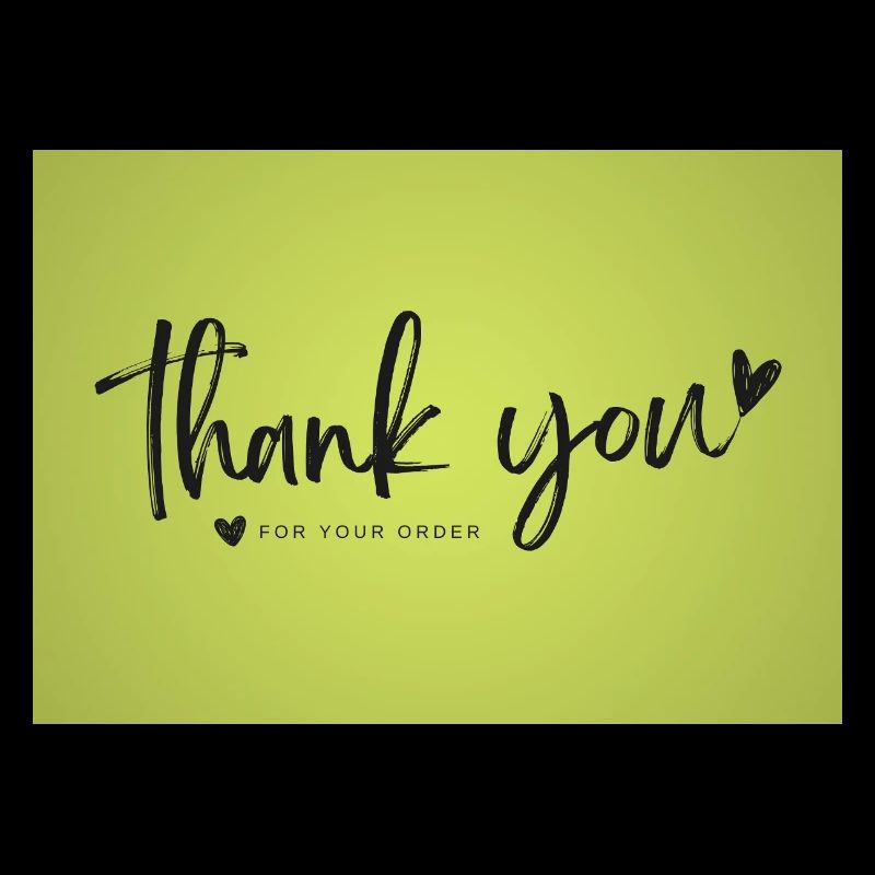 Thank You Script on Lime Green