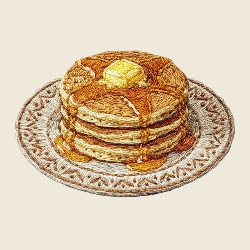 Bestickte Pfannkuchen – gemütliches Fooddesign