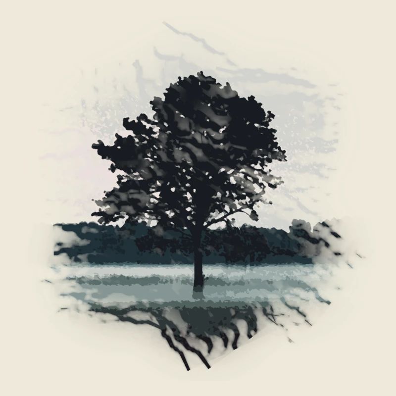Baum in der Natur im Paint Stil