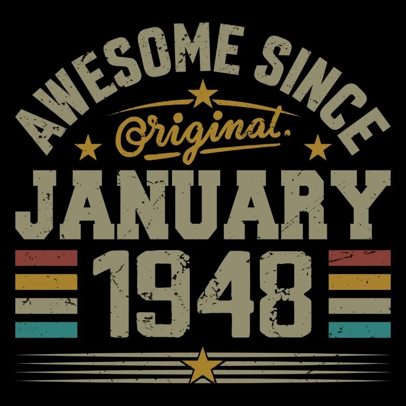 Retro-Geburtstagsgeschenk, geboren im Januar 1948