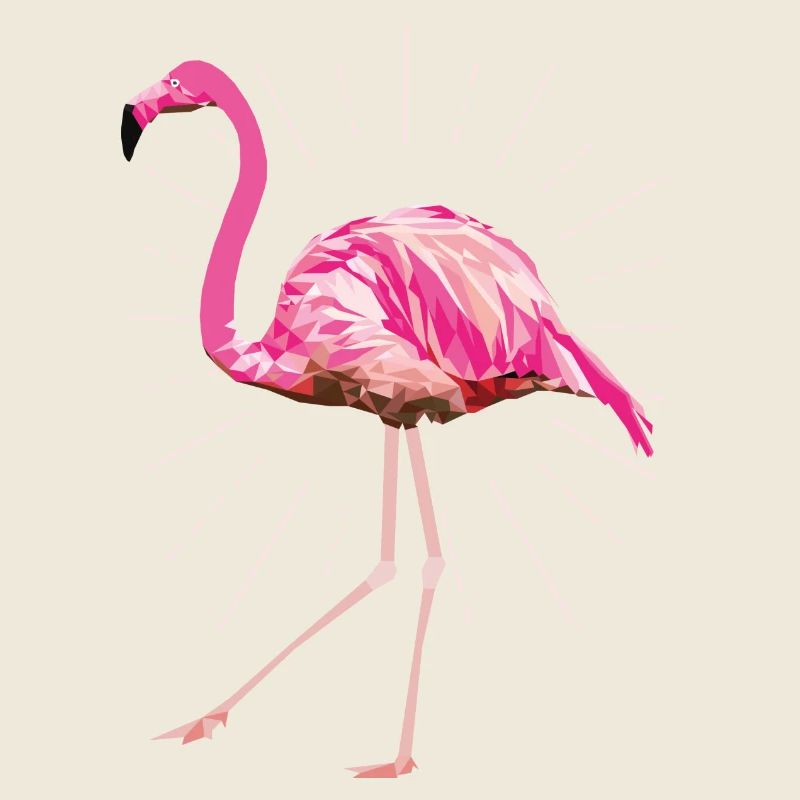 Flamingo poly rayons été rose rose oiseaux