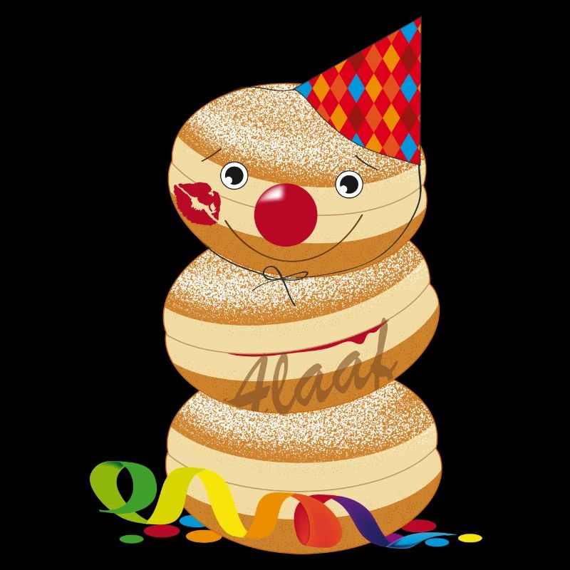 beignets de carnaval drôle avec la bouche de baisers et alaaf