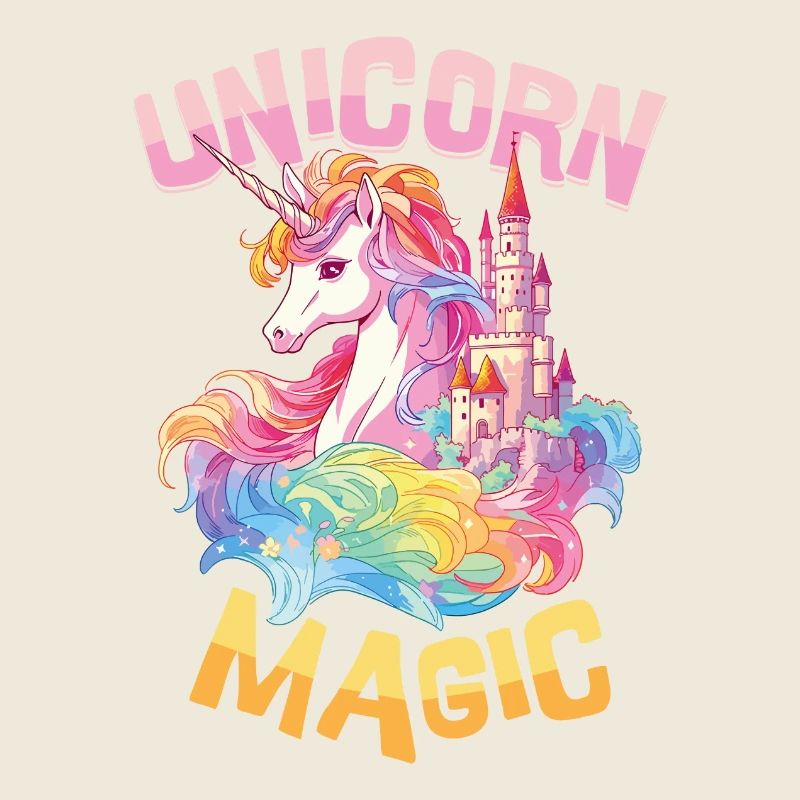 Unicorn, Magic, Rainbow, Castle, Colorful, Fantasy