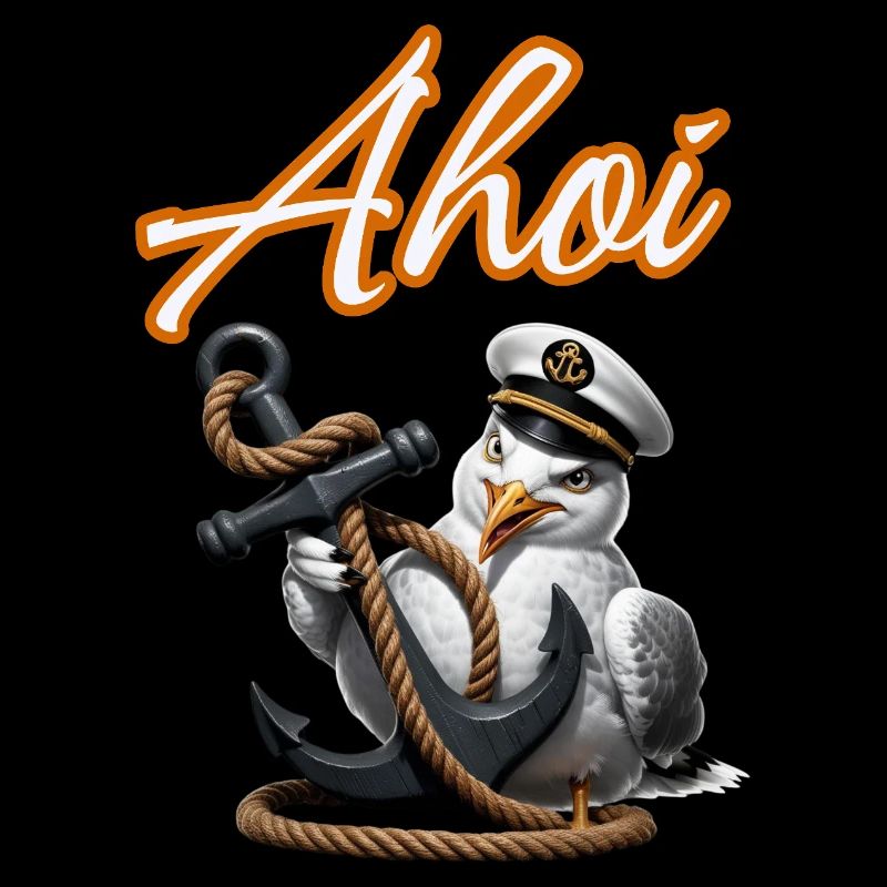 Ohé! Drôle de mouette avec ancre