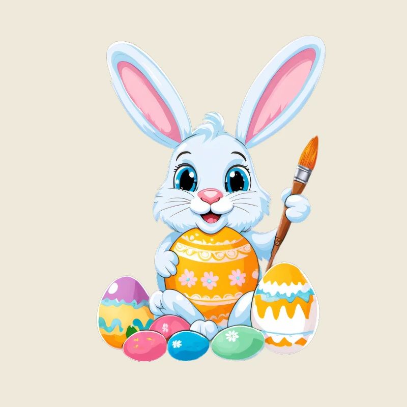 Osterhase mit Ostereiern