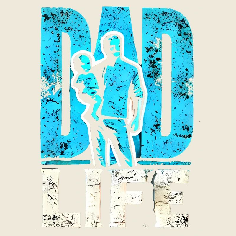 Papa Leben Duo Silhouette Grafik, Beste Väter