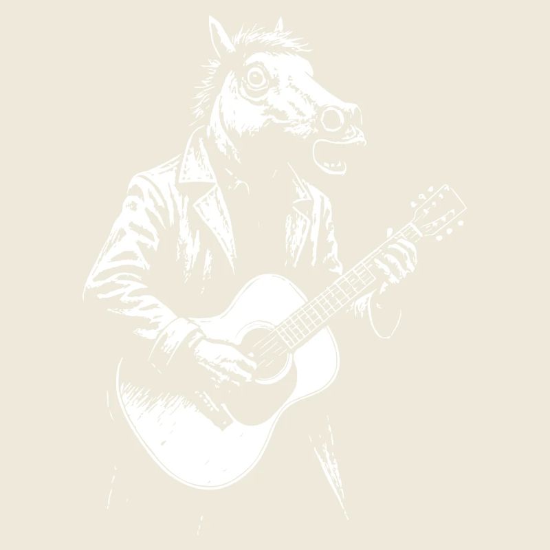 Guitare cheval en costume