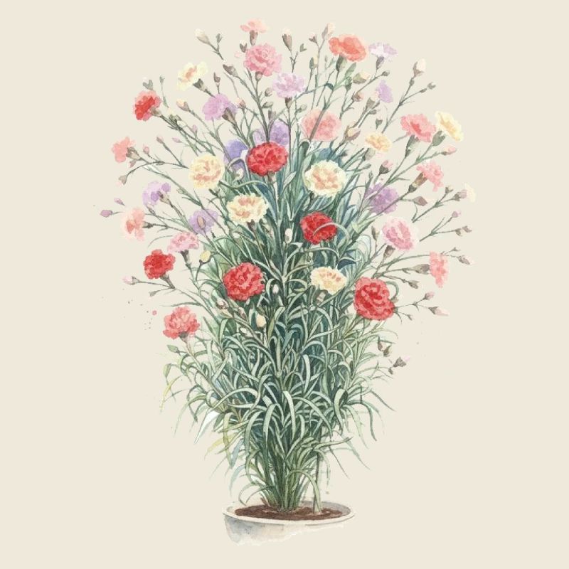 Bouquet d’œillets romantique