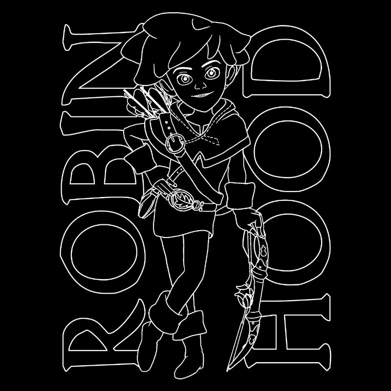 Contour subtil de Robin des Bois avec lettrage