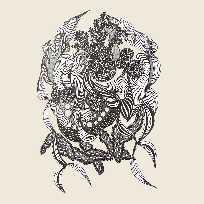 Schwarzweiß Flora Muster