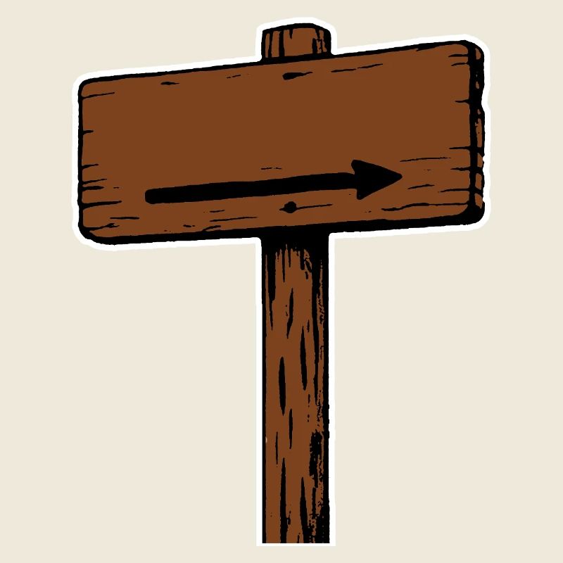 Holzschild Wegweiser Richtungspfeil