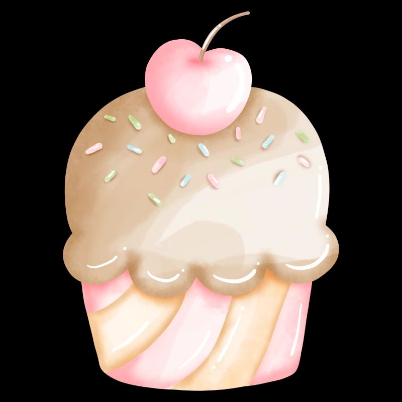 Törtchen mit Kirsche und Zuckerguss