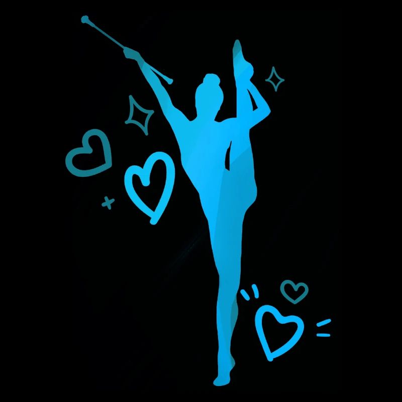 Twirleuse coeurs bleu