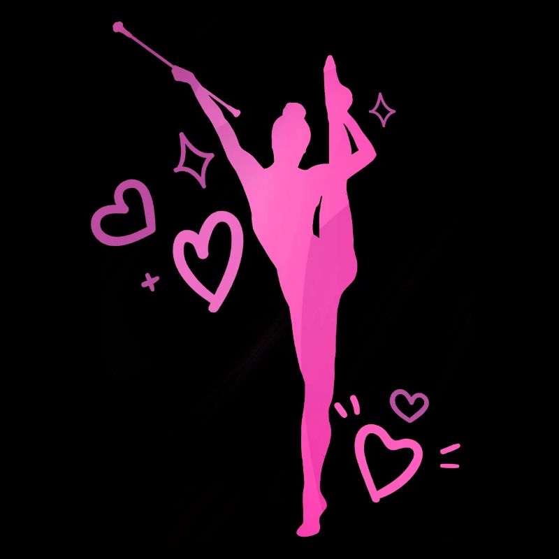 Twirleuse rosa Herzen