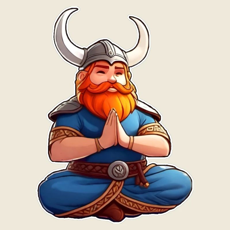 Cute Viking Doing Yoga III