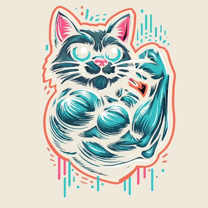 Chat muscu gros biceps