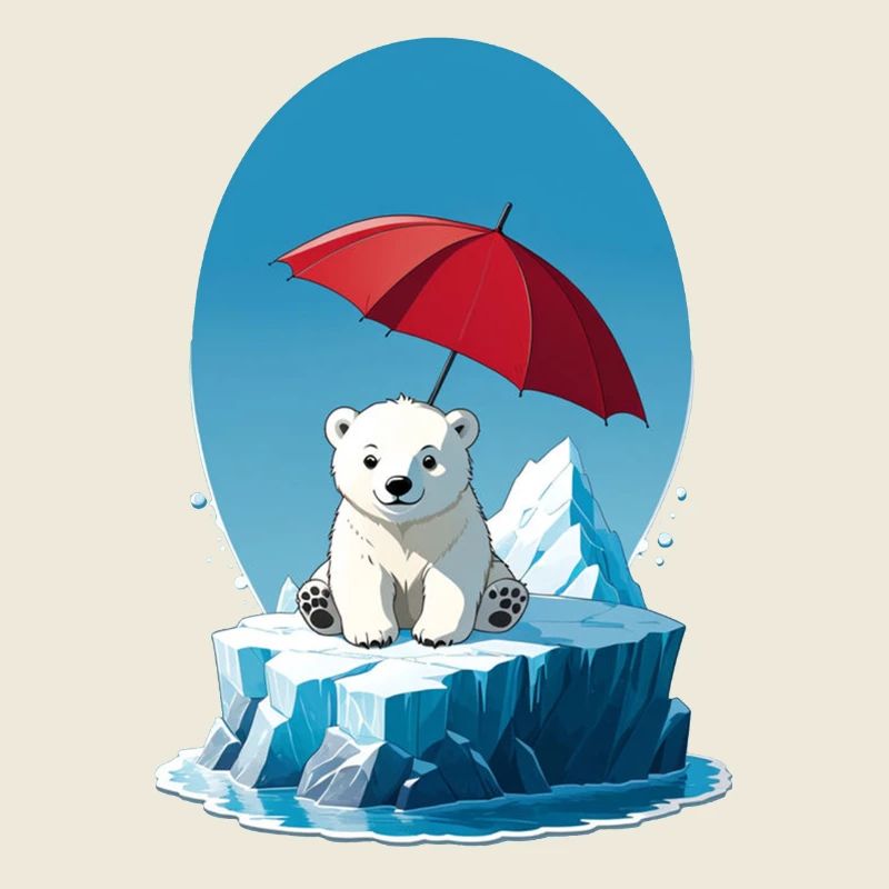 Eisbär, Eis & Sonnenschirm