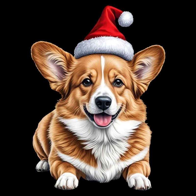 Chien corgi de Noël mignon