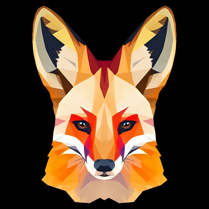 Gelassener Rotfuchs mit goldenem Fell Low Polygon