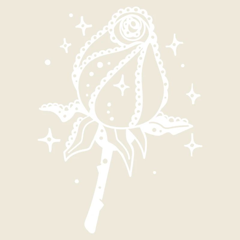 Weiße Rose mit Sternenglanz