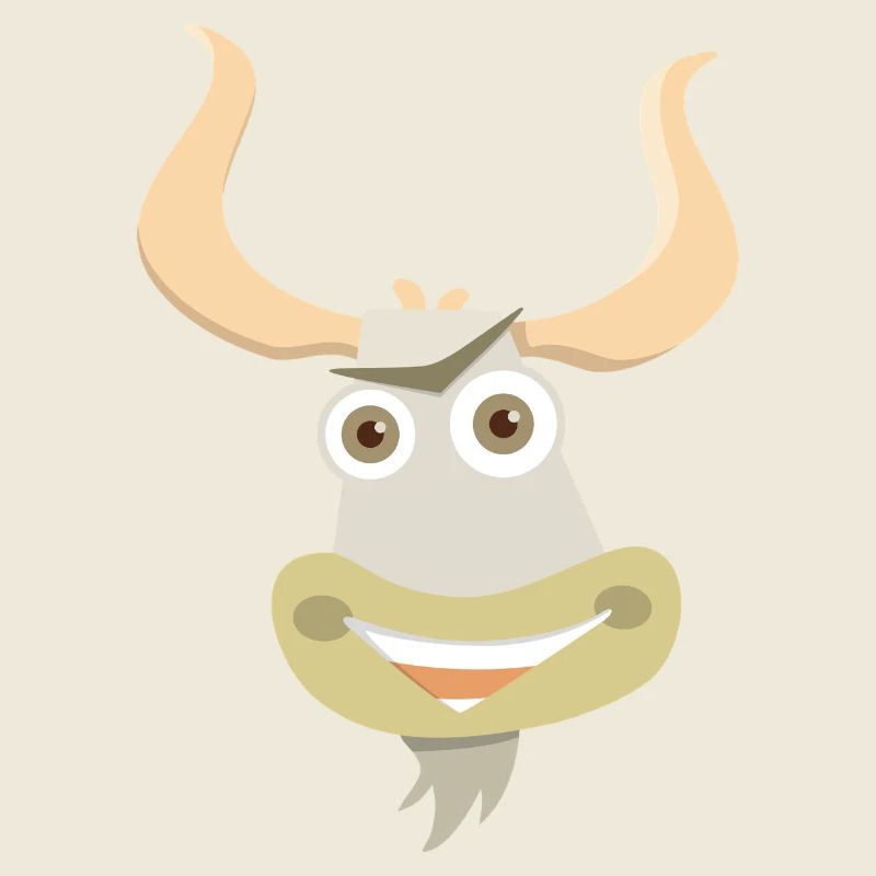 Fröhliche Illustration eines Yakkopfes