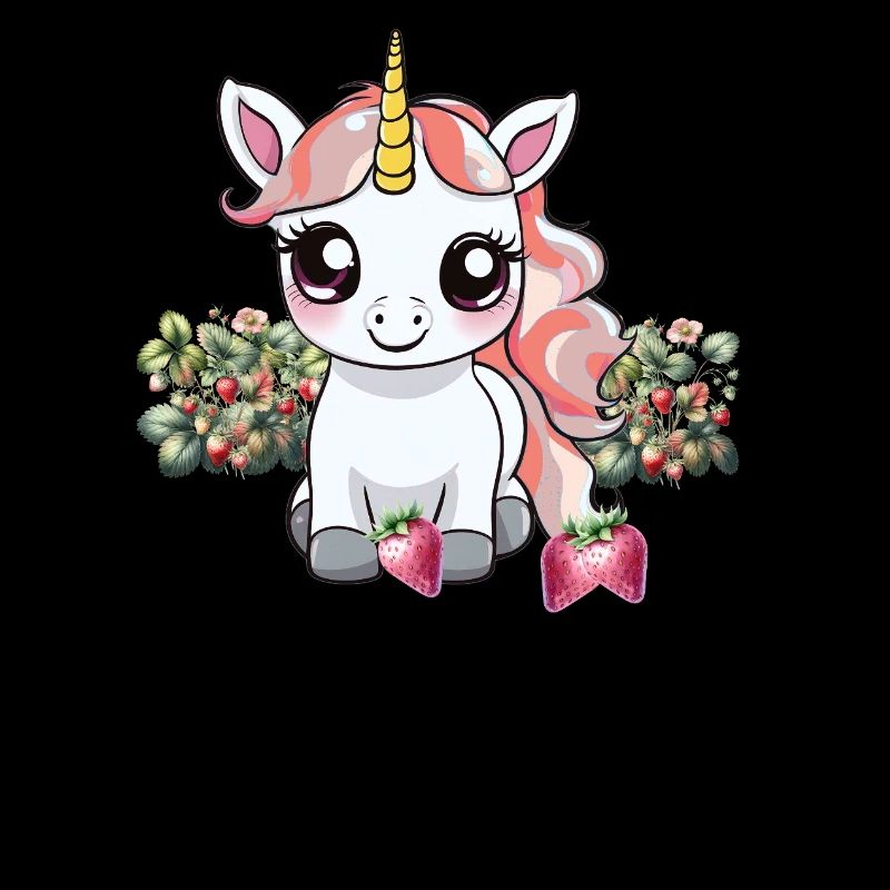 Erdbeeren Einhorn Einhörner Teenie Mädchen Kind