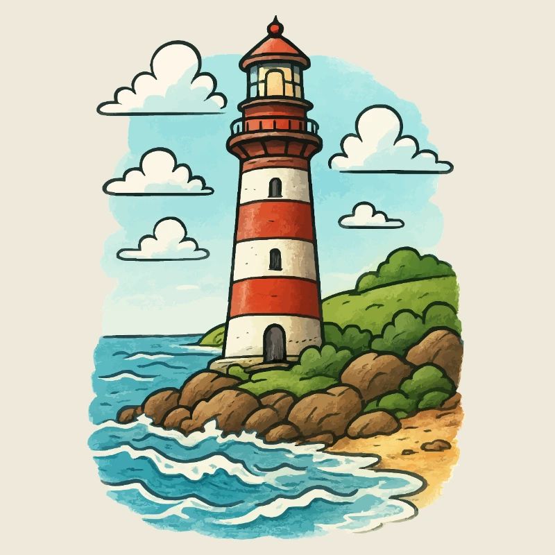 Phare sur le sentier côtier