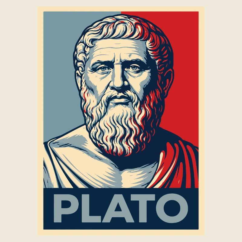 Plato Portrait in Retro design