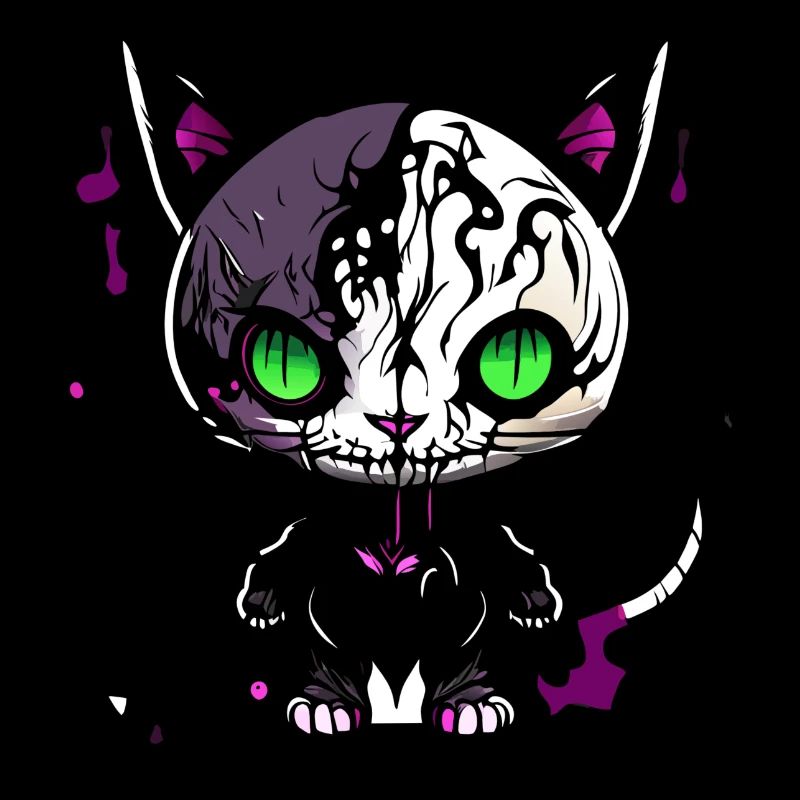 Chat Zombie Yeux Verts