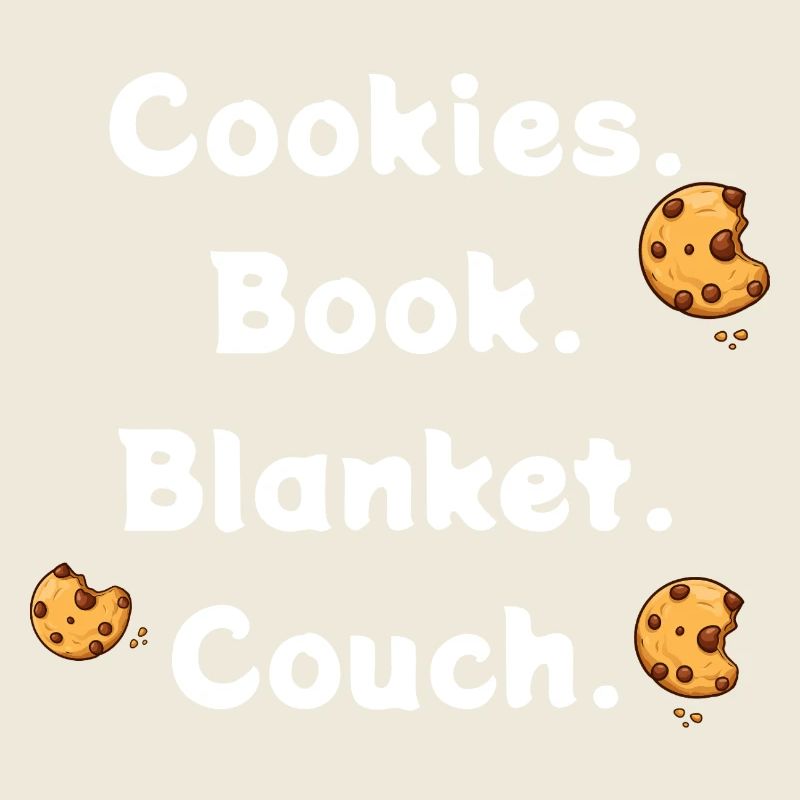 Cookies. Book. Blanket. Couch