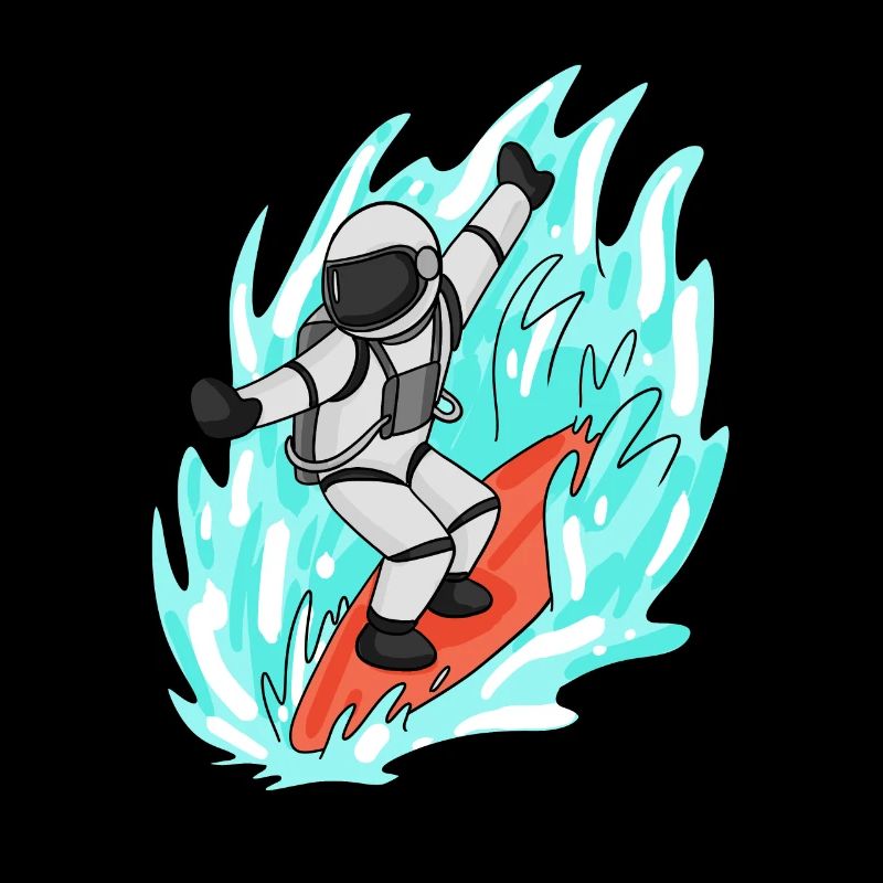 Astronaut surfing