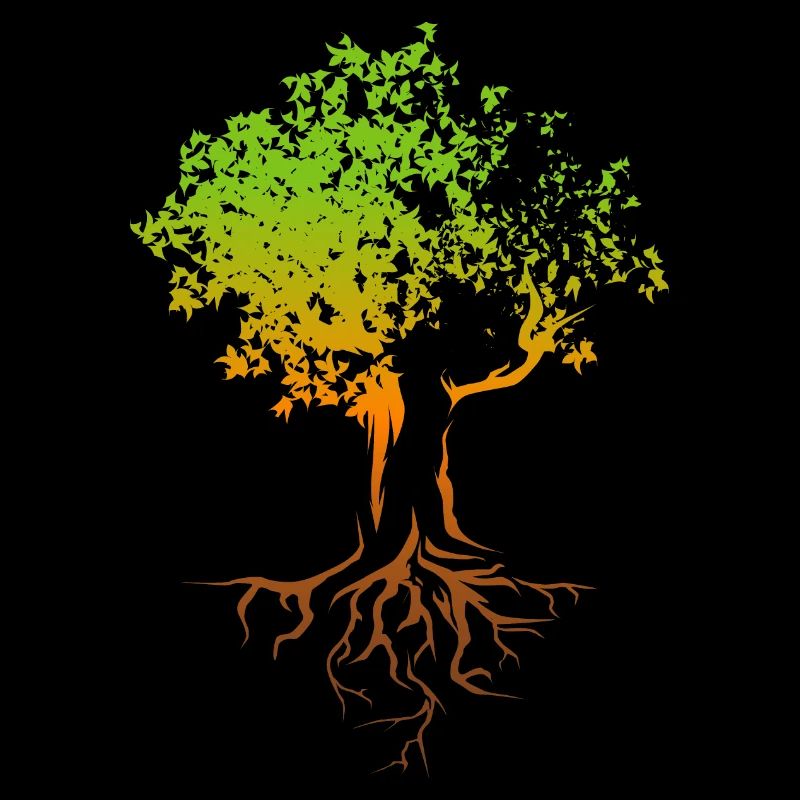 Baum Herbst Farben bunt Illustration Wald Natur