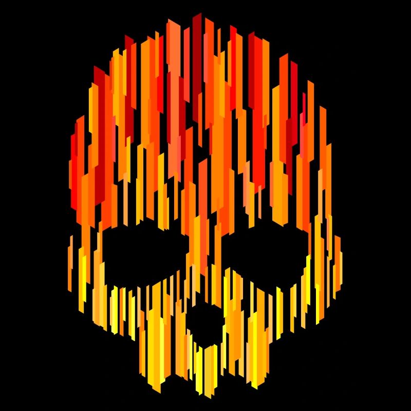 Schädel (Bunte Streifen) 01