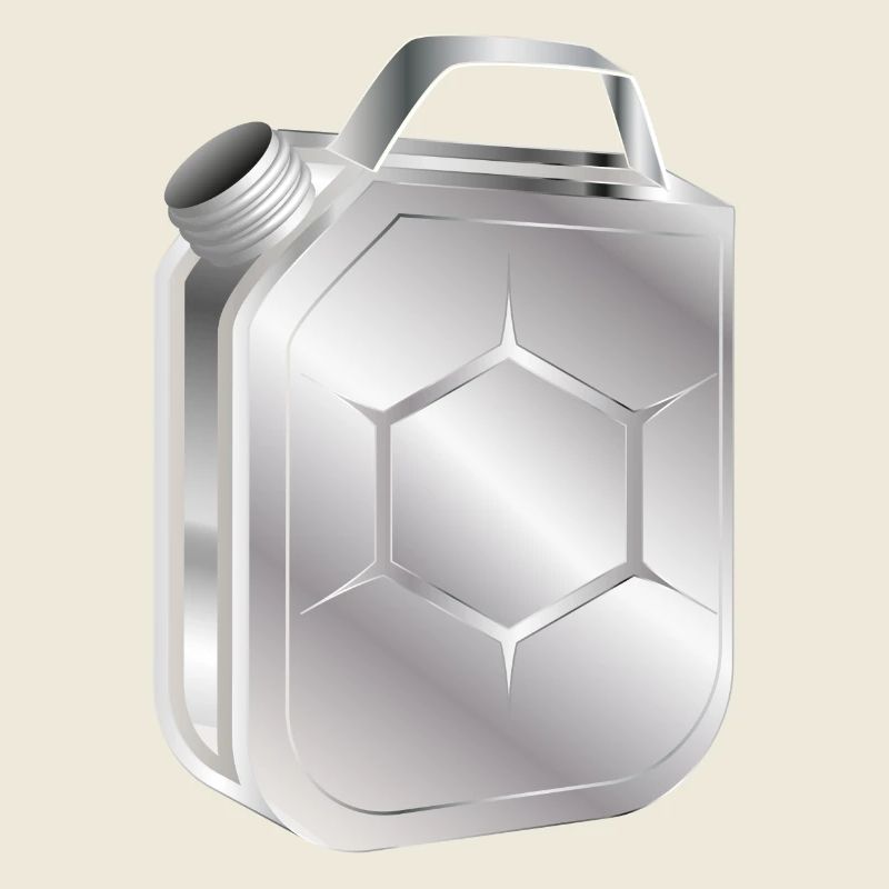 Bidon d’essence au look élégant rétro chrome